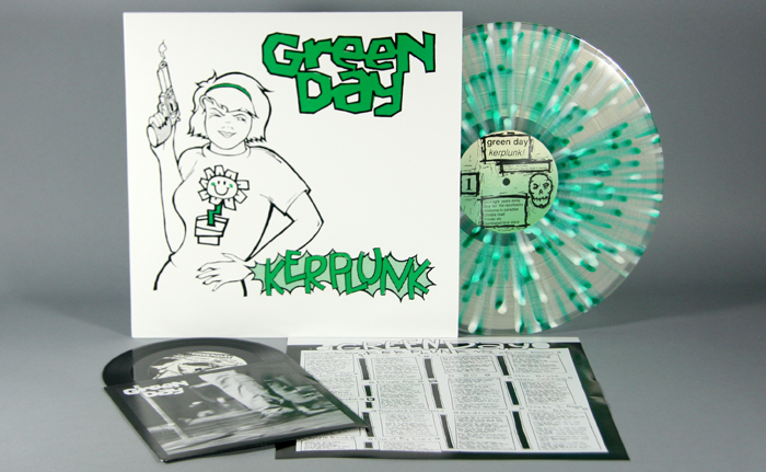 Green Day “Kerplunk!” 12” Green, White, & Clear Splatter Vinyl LP & Bonus  7” EP – Furnace Record Pressing